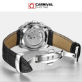 carnival 8659 automatic mechanical switzerland brand men wristwatches fashion luxury leather strap watch